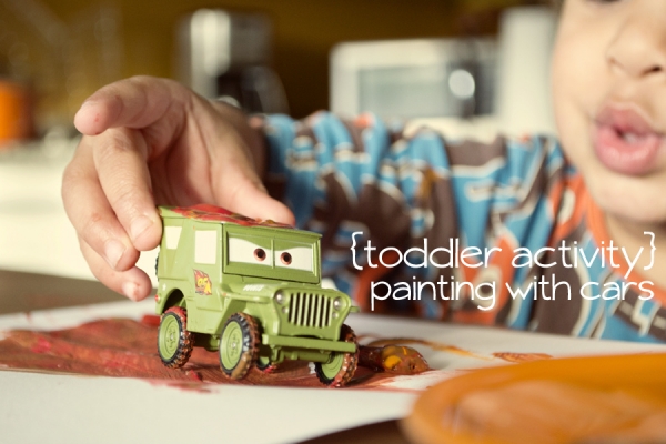 Painting with Cars at Mama Mandolin via lilblueboo.com