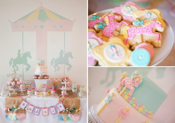 Party Ideas for Girls: Pastel Carousel Party by Fanciful Events featured on Amy Atlas via lilblueboo.com