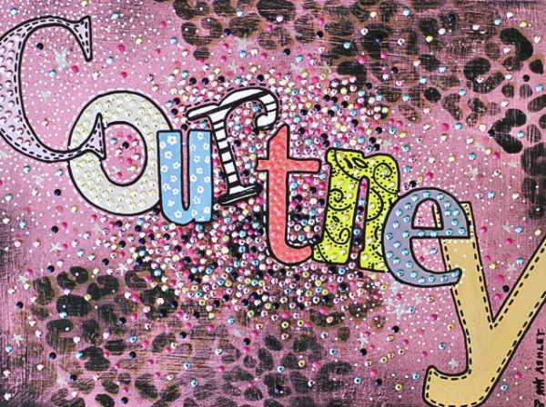 Personalized Bling Name Art - Tutorial via lilblueboo.com Personalized Bling Name Art - Tutorial via lilblueboo.com