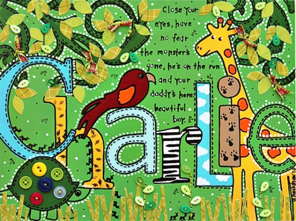 Adding Collage to Paintings - Tutorial via lilblueboo.com Adding Collage to Paintings - Tutorial via lilblueboo.com