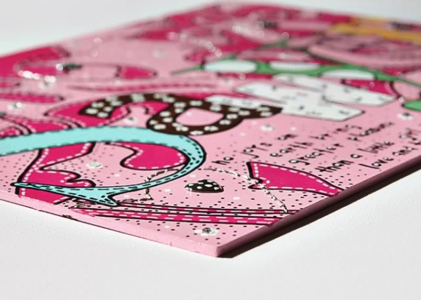 Adding Scrapbook Embellishments to Paintings - Tutorial via lilblueboo.com Adding Scrapbook Embellishments to Paintings - Tutorial via lilblueboo.com