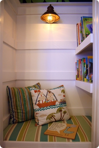 Reading Nook or Corner Space for Kids by Thrifty Decor Chic via lilblueboo.com