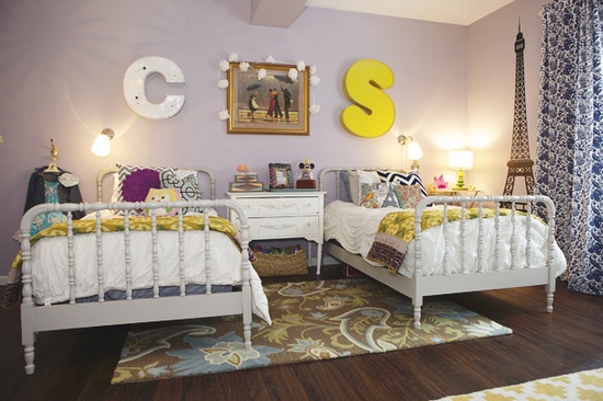 Shared Bedroom Ideas for Kids: Girl's Shared Room at Soph and Lulu via lilblueboo.com