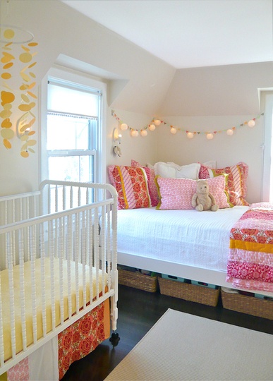 Shared Bedroom Ideas for Kids: Shared with Baby Room at Apartment Therapy via lilblueboo.com