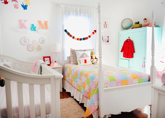 Shared Bedroom Ideas for Kids: Shared with Baby at Apartment Therapy via lilblueboo.com