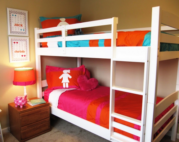 Shared Bedroom Ideas for Kids: shared boy and girl room at Positively Splendid via lilblueboo.com