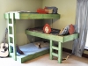 Shared Bedroom Ideas for Kids: DIY bunks for three at The Handmade Dress via lilblueboo.com