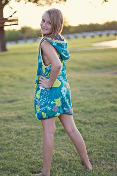 Summer Sewing Patterns: Reversible Bubble Hoodie Dress PDF Sewing Pattern via lilblueboo.com