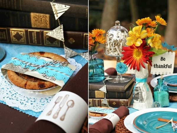 Rustic Thanksgiving Table Ideas via lilblueboo.com