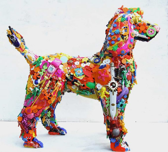 Recycled Toys - Sculpture via lilblueboo.com