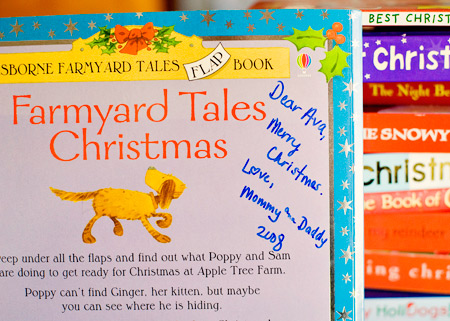 Christmas Tradition: Christmas Eve book with handwritten note inside by The Creative Mama via lilblueboo.com