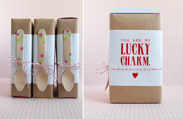 Cereal box Valentine's Day printable from Lily Jane Stationery via lilblueboo.com