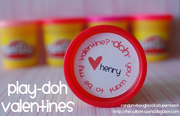 Play doh Valentine's Day printable from Random Thoughts of a Supermom via lilblueboo.com