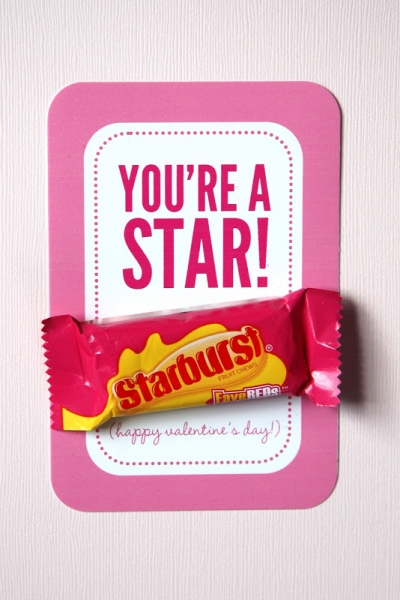 Starburst candy Valentine's Day printable from it is what it is via lilblueboo.com