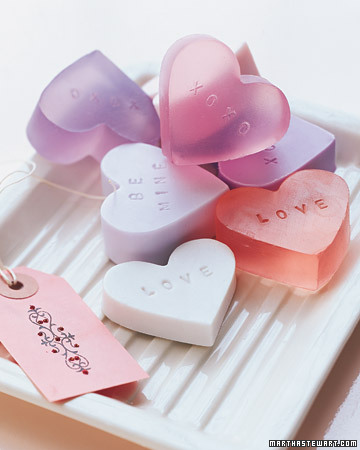 Heart Soaps for Valentine's Day by Martha Stewart via lilblueboo.com