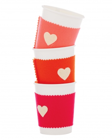 Valentine's Day Felt Coffee Cozy by Martha Stewart via lilblueboo.com Valentine's Day Felt Coffee Cozy by Martha Stewart via lilblueboo.com