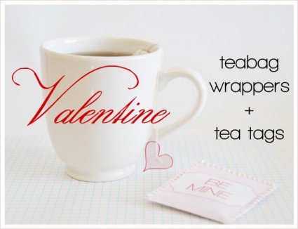 Valentine's Day Tea Bag Wrapper DIY at The Knotty Bride via lilblueboo.com