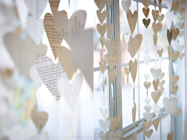 Paper Heart Garland DIY idea at Under the Sycamore via lilblueboo.com