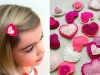 Felt Valentine's Day Heart Hair Clips by Purl Bee via lilblueboo.com