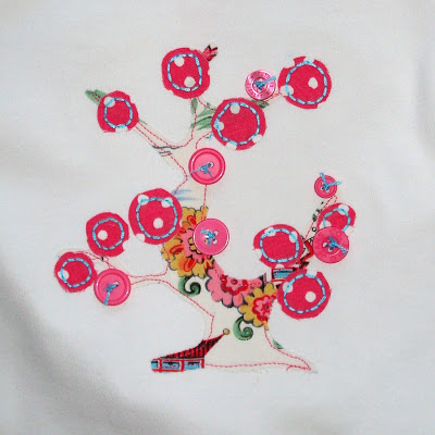 Applique Cherry Tree Shirt and Ruffle Pants applique via lilblueboo.com