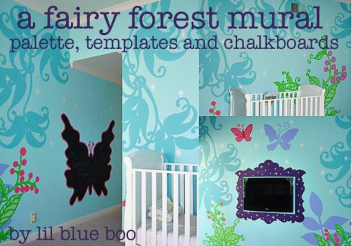 Fairy Forest Mural Template Free Download via lilblueboo.com