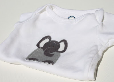 Elephant Infant Gift Set applique via lilblueboo.com