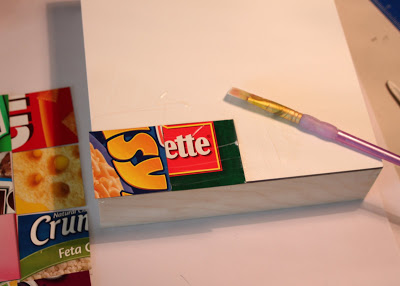 Glue Squares with Matte Medium via lilblueboo.com