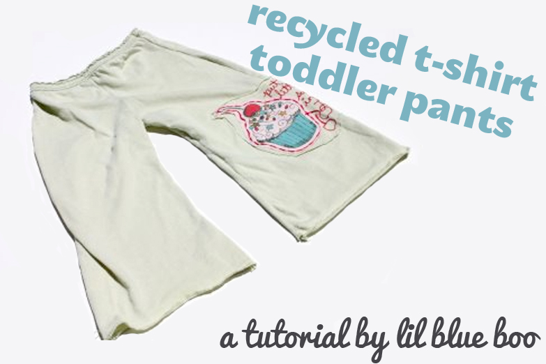 Recycled T-Shirt Toddler Pants & Gauchos via lilblueboo.com