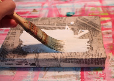 How to make a distressed folk art-style painting. DIY tutorial step 2 via lilblueboo.com