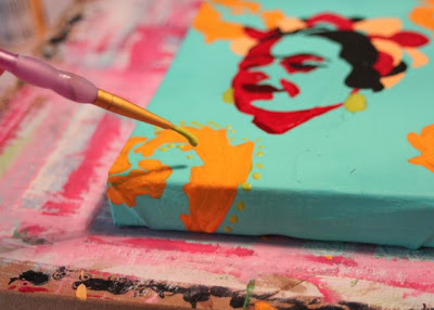 How to make a distressed folk art-style painting. DIY tutorial step 7 via lilblueboo.com