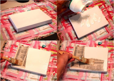 How to make a distressed folk art-style painting. DIY tutorial step 1 via lilblueboo.com