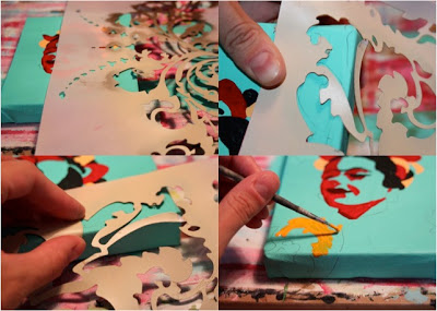 How to make a distressed folk art-style painting. DIY tutorial step 6 via lilblueboo.com