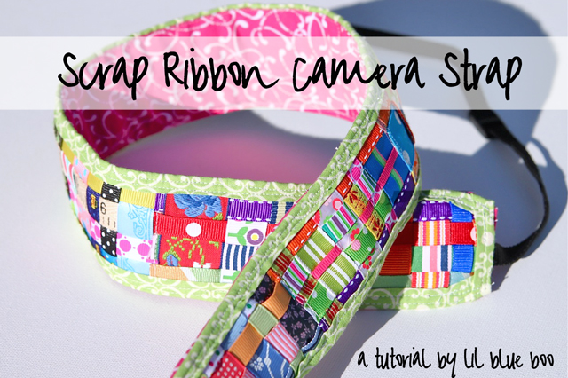 Scrap Ribbon Camera Strap DIY Tutorial via lilblueboo.com