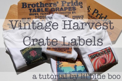 Vintage Harvest Crate Stamp / Label Patches DIY Tutorial via lilblueboo.com