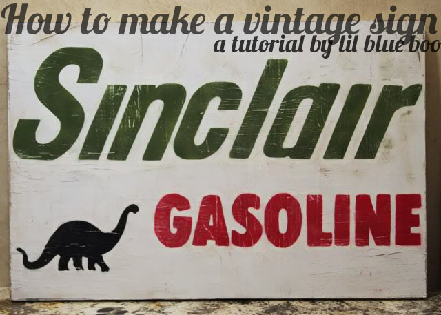 How to make a distressed vintage sign using canvas. DIY tutorial via lilblueboo.com How to make a distressed vintage sign using canvas. DIY tutorial via lilblueboo.com