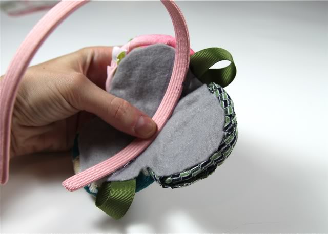 No-Sew Fabric Flower Headband Step 12 via lilblueboo.com