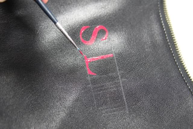 Painting A Monogram on Leather - A Lil Blue Boo Tutorial