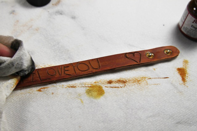 Great git idea for Dad: Carved leather bracelets tutorial diy via lilblueboo.com