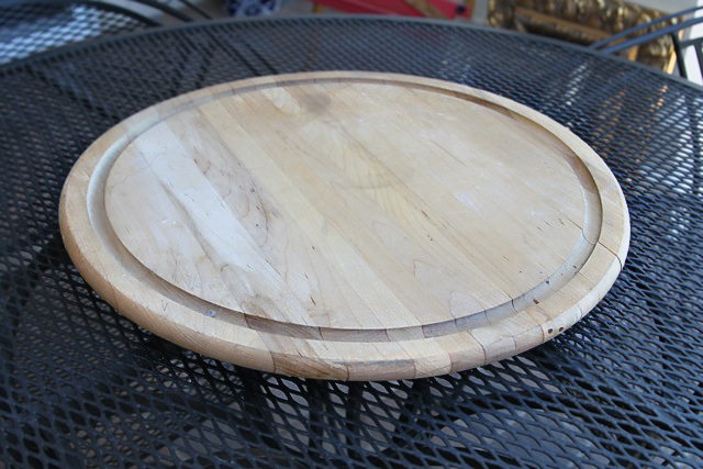 Make a lazy susan look like a vintage wine barrel, DIY Tutorial via lilblueboo.com
