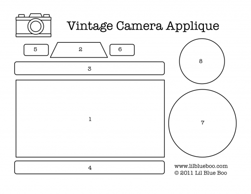 Vintage camera applique download template via lilblueboo.com