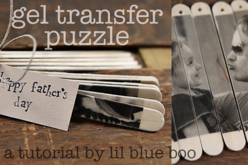 Popsicle Stick Photo Puzzles - DIY Photo Gel Transfer