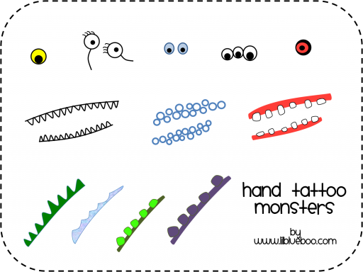 Monster Hand Tattoos DIY Tutorial and Free Download via lilblueboo.com