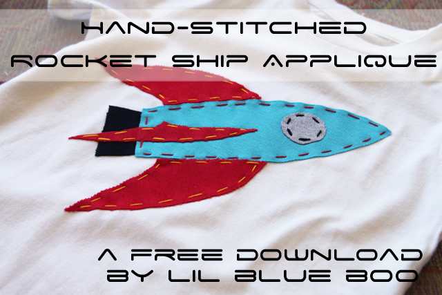 DIY rocket ship applique free download via lilblueboo.com