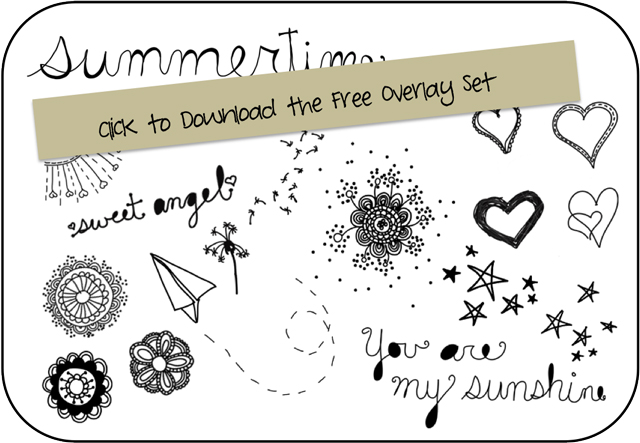 Doodle Photo Summer Overlays Free Download Set via lilblueboo.com