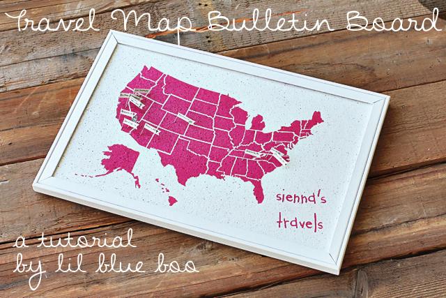 Make a Travel Map Bulletin Board via liblueboo.com