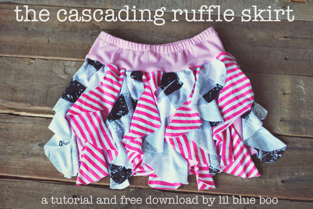 Cascading Ruffle Skirt Tutorial and Free Pattern Download via lilblueboo.com