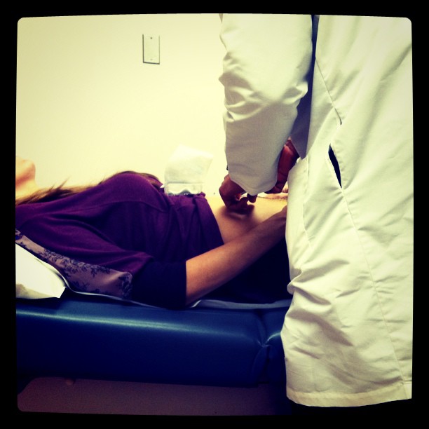 Post op at the doctor after hysterectomy - cancer blog 