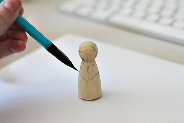 Wooden Peg Dolls - Unfinished Wooden People - Husband & Wife