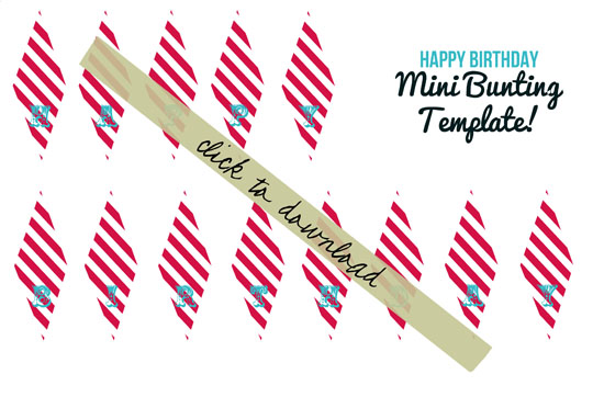 Happy Birthday mini bunting banner template - Circus theme 