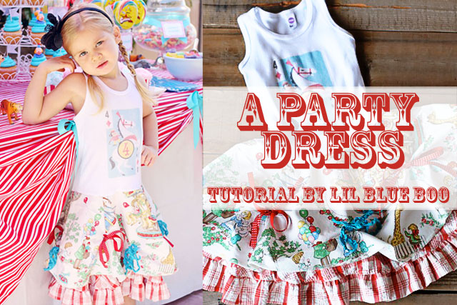 How to make a party dress using a tank top or t-shirt via lilblueboo.com